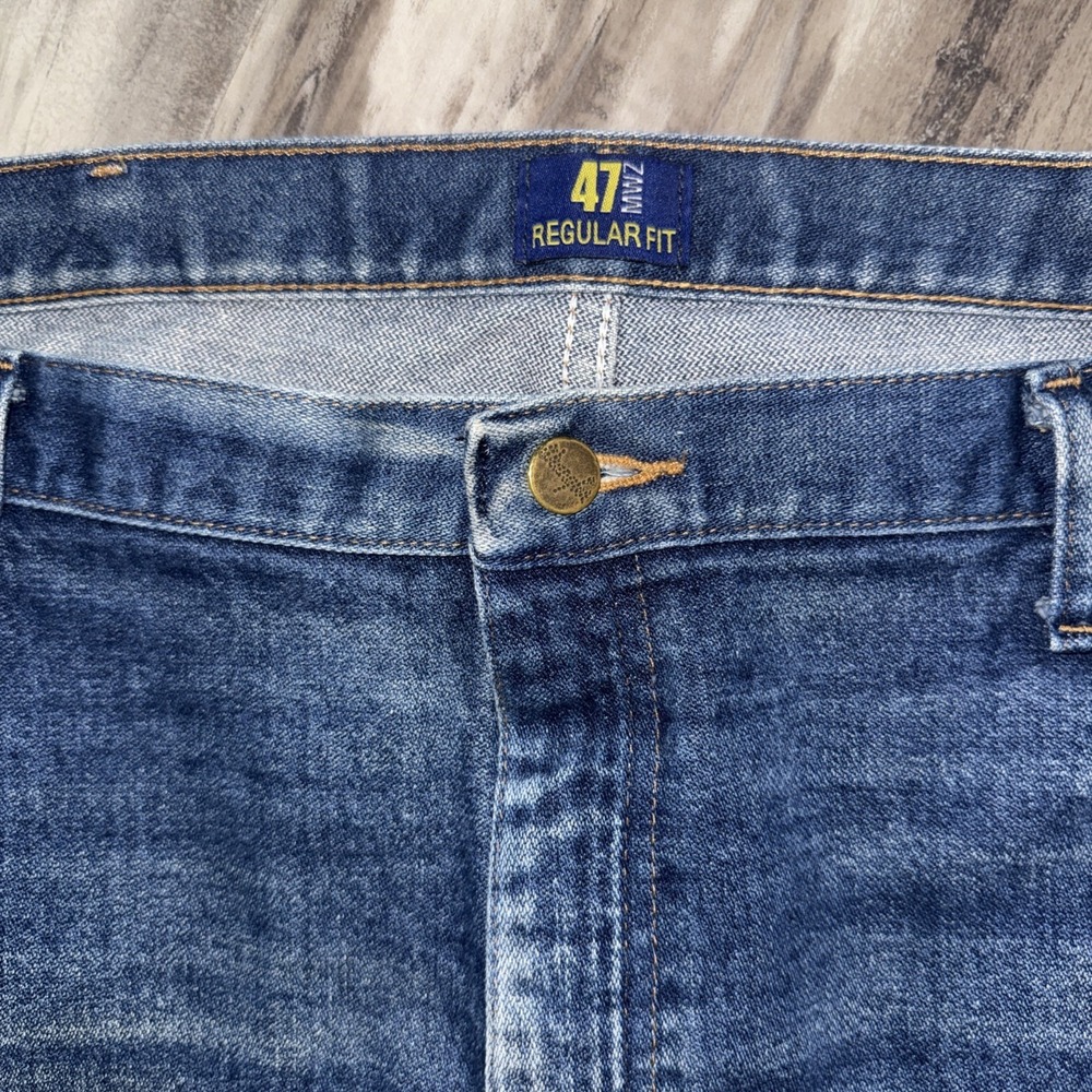Wrangler Jeans Men's 40X36 Blue Denim Cowboy Cut Rodeo Distressed 47MWZPW - Picture 9 of 13